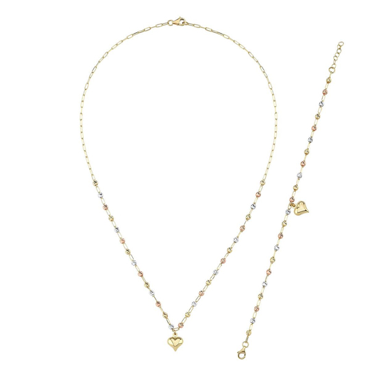 Dorikalı Kalp Set 14 Ayar Altın