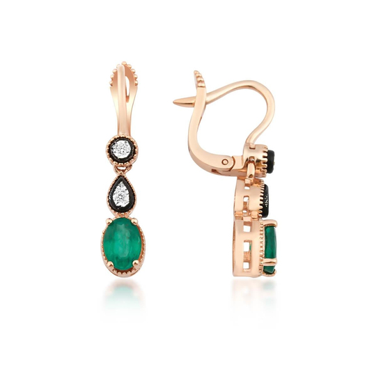 Pırlanta Zümrüt Taşlı Küpe 1,44 Ct