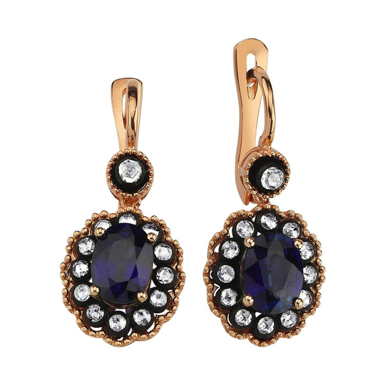 Elmas Safir Taşlı Küpe 3,11 Ct