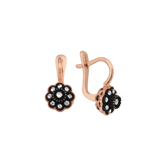 Çiçek Elmas Taşlı Küpe 0,19 Ct