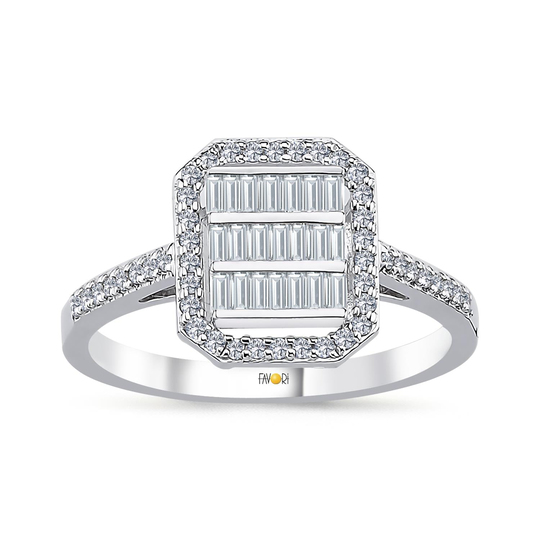 Pırlanta Baget Yüzük 0.42 Ct
