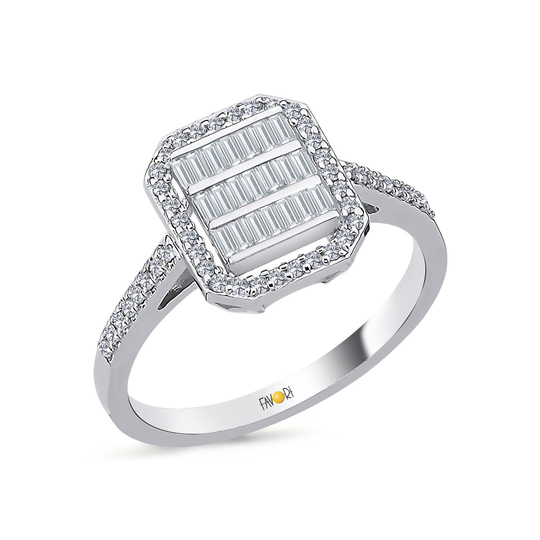 Pırlanta Baget Yüzük 0.42 Ct