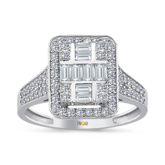 Pırlanta Baget Yüzük 0.76 Ct