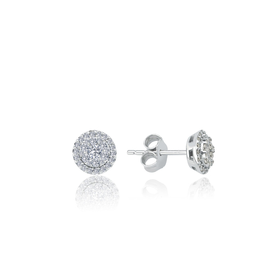 Yuvarlak Baget Pırlanta Küpe 0,42 Ct
