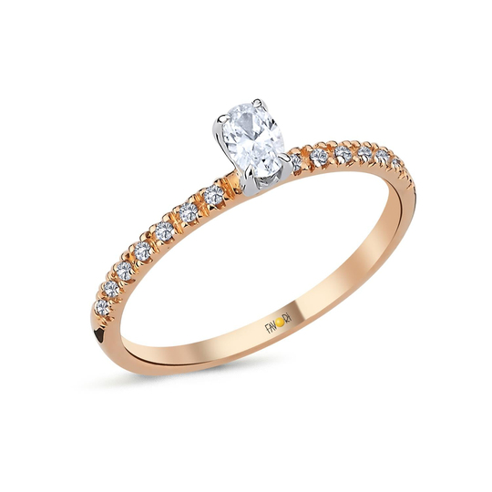 Pırlanta Oval Tektaş Yüzük 0.27 Ct