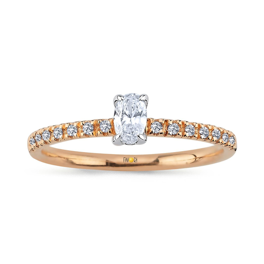 Pırlanta Oval Tektaş Yüzük 0.27 Ct