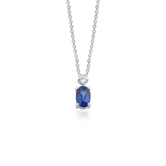 Pırlanta Safir Kolye 0,62 Ct