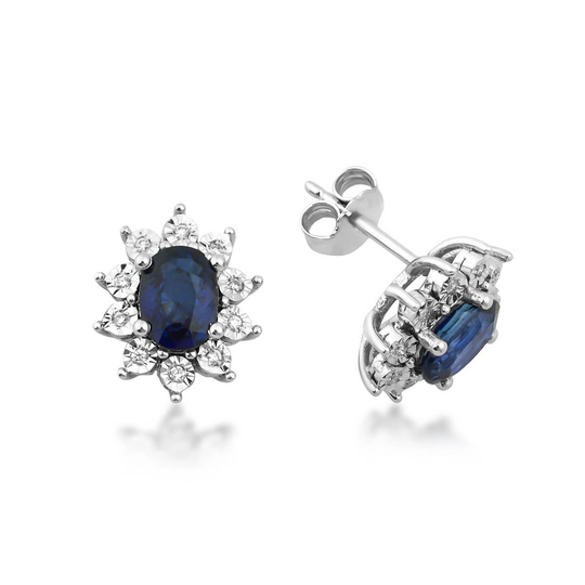 Pırlanta Safir Küpe 1,88 Ct