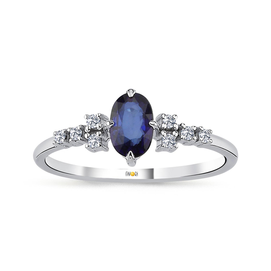 Pırlanta Safir Yüzük 0,56  Ct