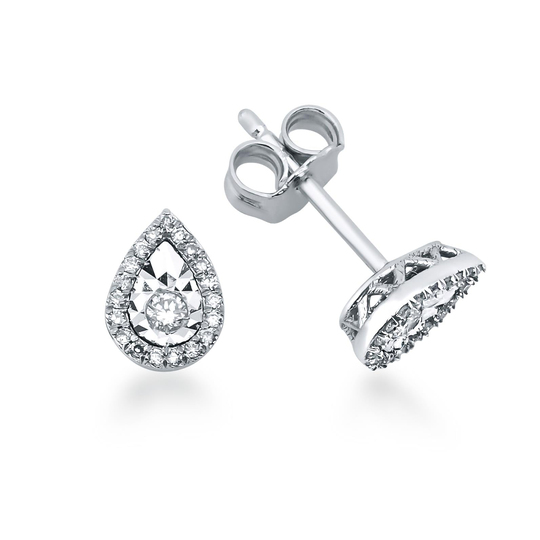 Pırlanta Damla Taşlı Küpe 0,14 Ct