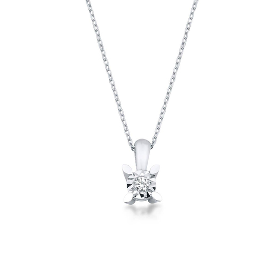 Pırlanta Tektaş Kolye 0,06 Ct