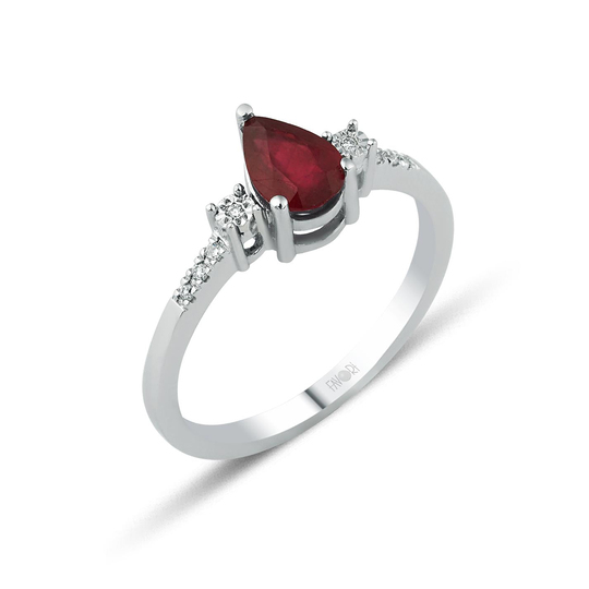 Pırlanta Taşlı Yakut Yüzük 0,72 Ct
