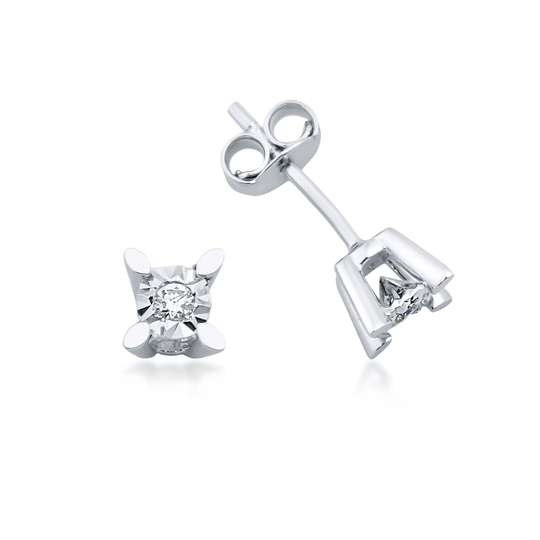 Pırlanta Tektaş Küpe 0,06 Ct