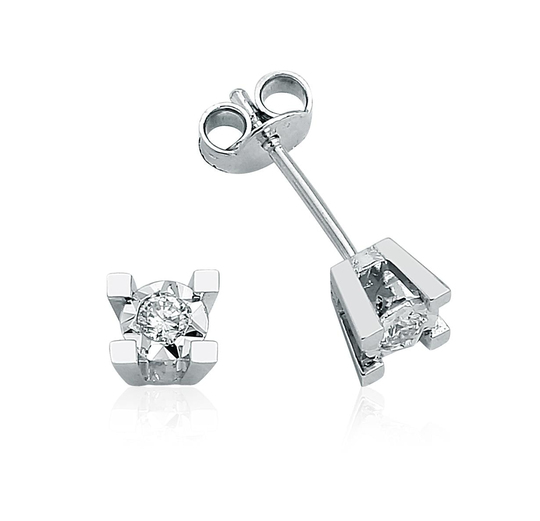 Pırlanta Tektaş Küpe 0,06 Ct