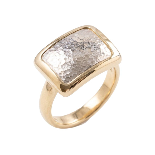 Cetaş İki Renkli Taşsız Altın Yüzük