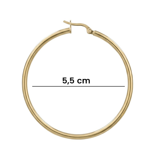 Halka Küpe 14 Ayar Altın 5,5 Cm
