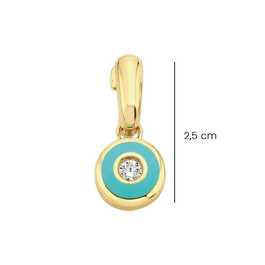 Cetaş Minima Altın Küpe Turkuaz Mineli 14 Ayar 2,5 Cm
