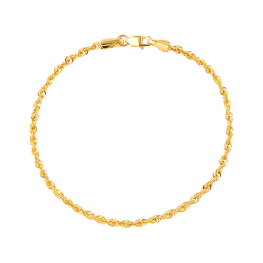 Halat Bileklik 3 mm 14 Ayar Altın