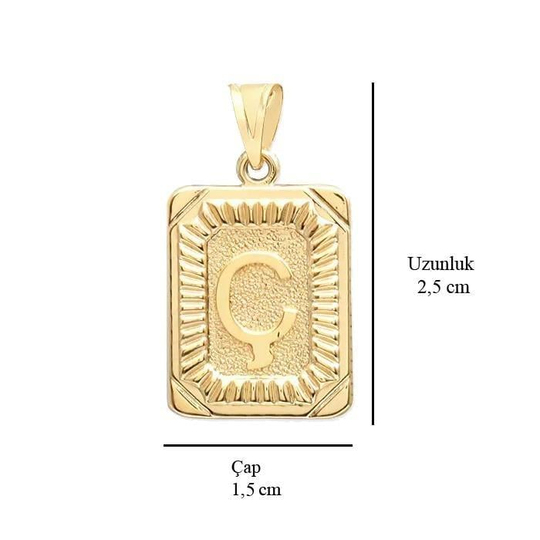 Ç Harfi 14 Ayar Altın Kolye Ucu