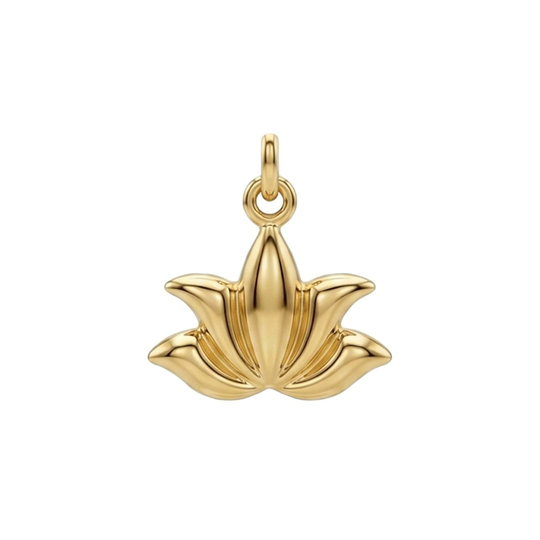 Lotus Figürlü 14 Ayar Kolye Ucu