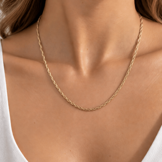Örgü Model Trend 14 Ayar Altın Zincir