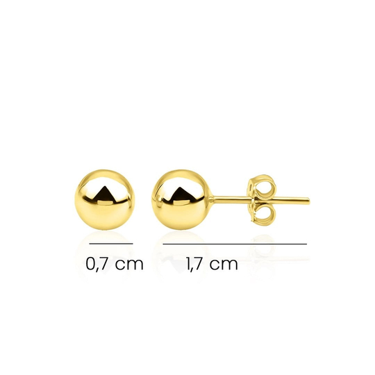 Düz Top Küpe 14 Ayar Altın