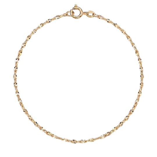 Aynalı Model 14 Ayar Altın Minimal Bileklik