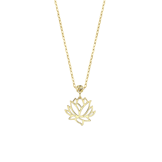 Lotus Çiçeği 14 Ayar Altın Kolye