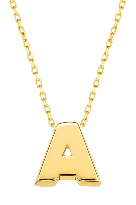 Minimal 0.7 Mm A Harfli Kolye 14 Ayar Altın