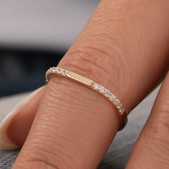 Trend Taşlı Minimal 14 Ayar Altın Yüzük