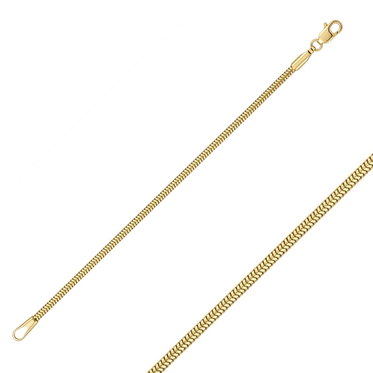 1mm Yuvarlak Balıksırtı Model  14 Ayar Altın Bileklik