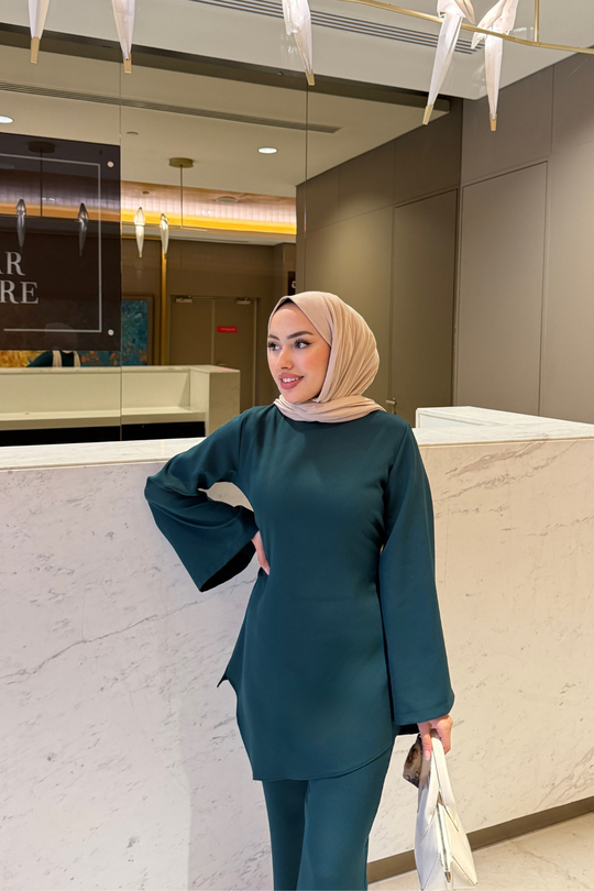 Helin Tesettür Takım Yeşil