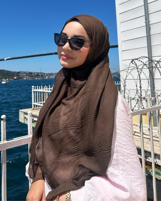 Acı Kahve Terra Müslin Şal