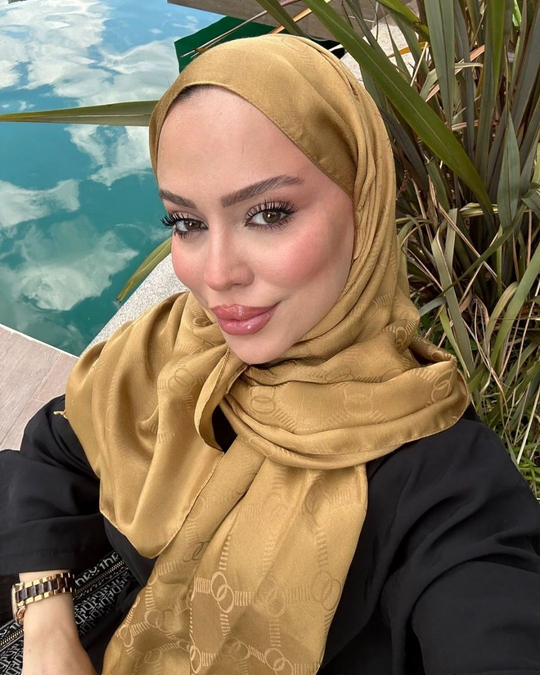 Bal Köpüğü Imannoor Monogram Zincir Desen Pamuk Jakar Şal