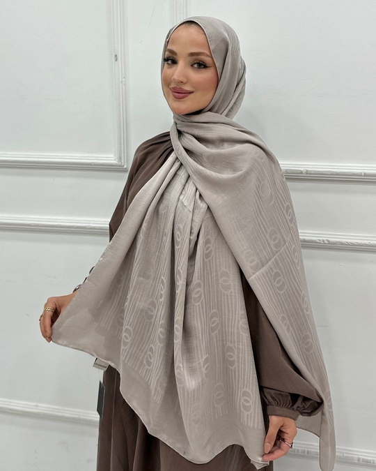Bej Imannoor Serena Desen Pamuk Jakar Şal