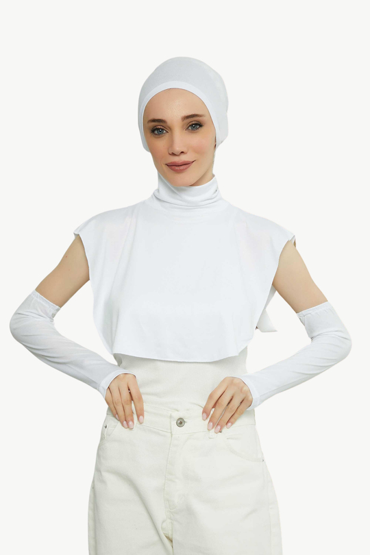 Beyaz 3'lü Set Bone, Kolluk ve Boyunluk