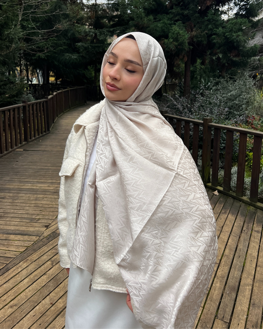 Ekru Triya Desen Jakar Şal