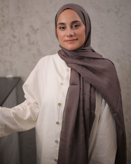 Fil Dişi Imannoor Ritim Desen Pamuk Jakar Şal