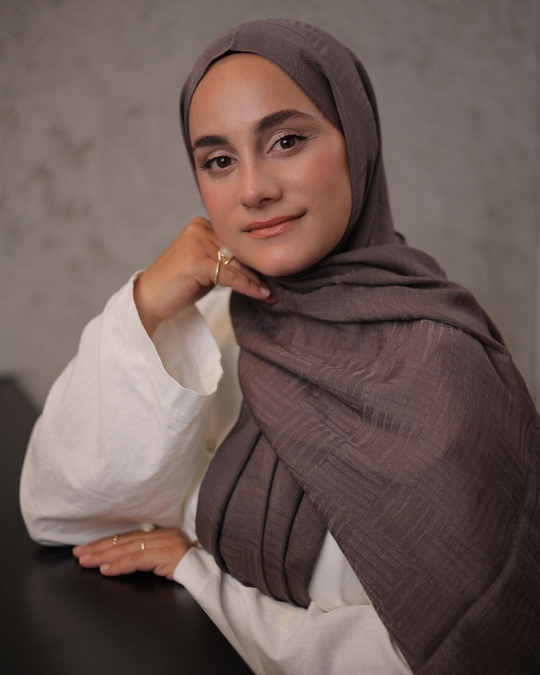 Fil Dişi Imannoor Ritim Desen Pamuk Jakar Şal