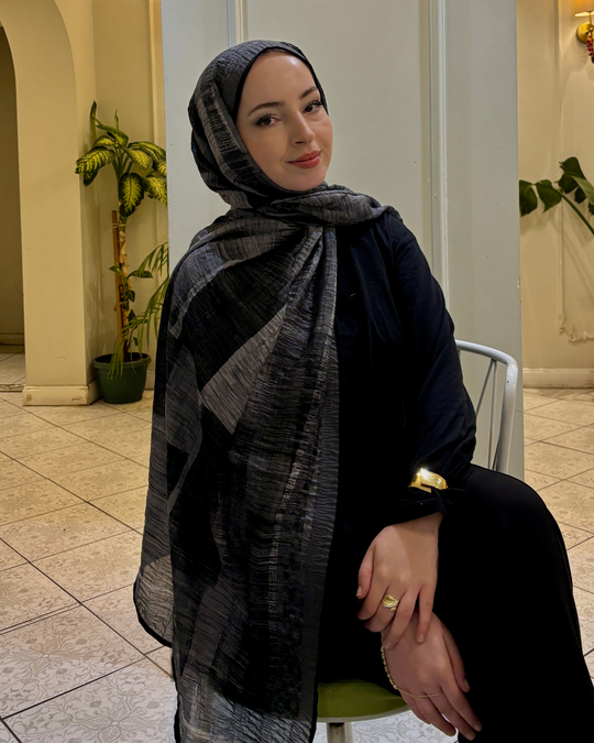 Füme Gölge Desenli Müslin Şal