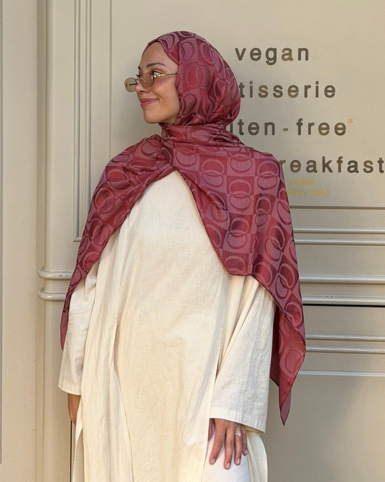 Gül Kurusu Imannoor Büyük Dama Desen Pamuk Jakar Şal