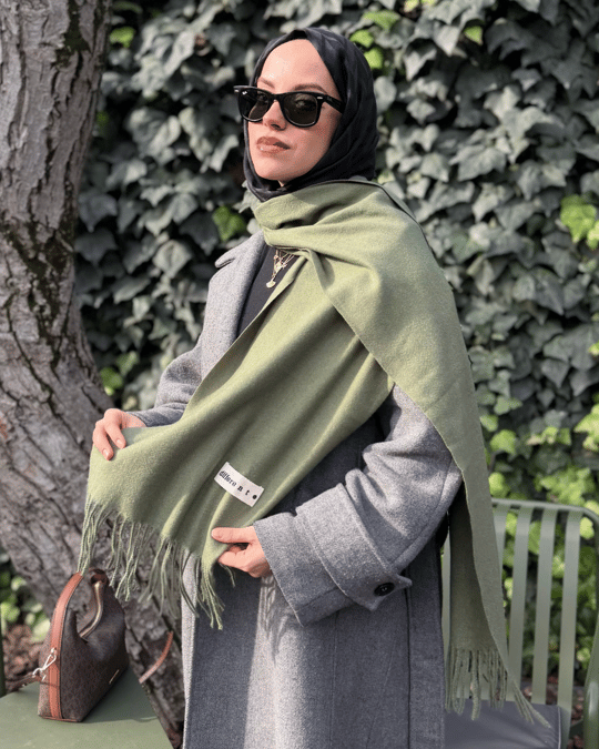 Haki İthal Kaşmir Atkı