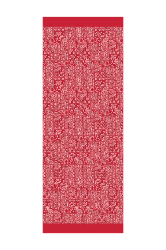 Bordo-Mint Yeşili Henna Desen Çift Taraflı Şal
