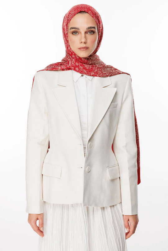 Bordo-Mint Yeşili Henna Desen Çift Taraflı Şal