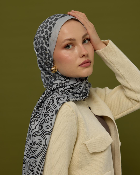 İnci & Siyah Bala Hatun Desen Şal - 66