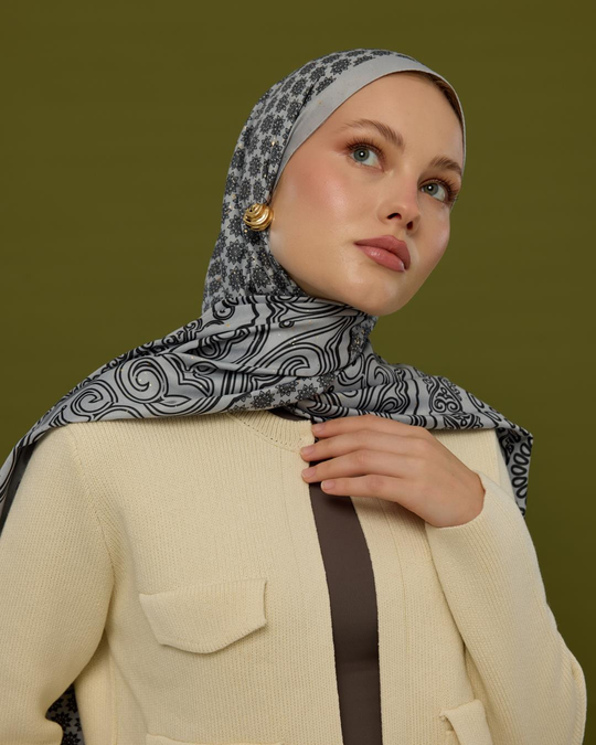 İnci & Siyah Bala Hatun Desen Şal - 66