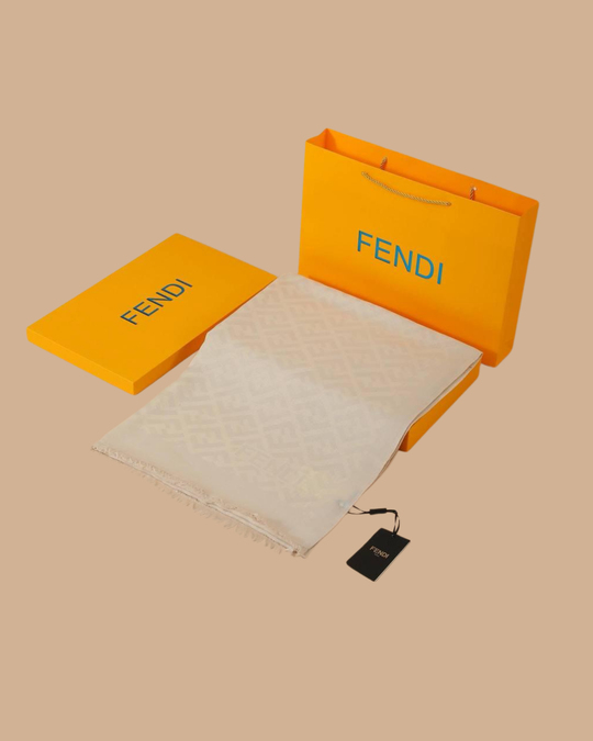 İthal Bej F Desen Yün İpek Şal