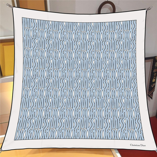 İthal Buz Mavi D 2 Desen Twill İpek Eşarp