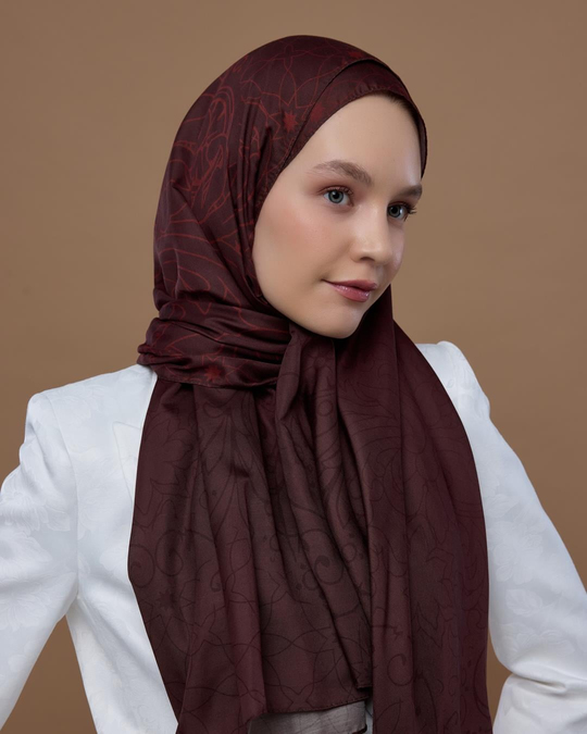 S-EFSUNLU-13 Kestane Kabuğu & Tuzlu Karamel Efsunlu Desen Şal