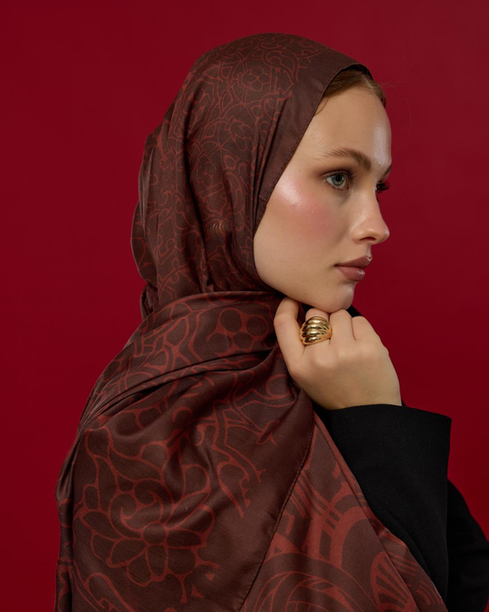 Kestane Kabuğu & Tuzlu Karamel Harem Rüyası Desen Şal - 13
